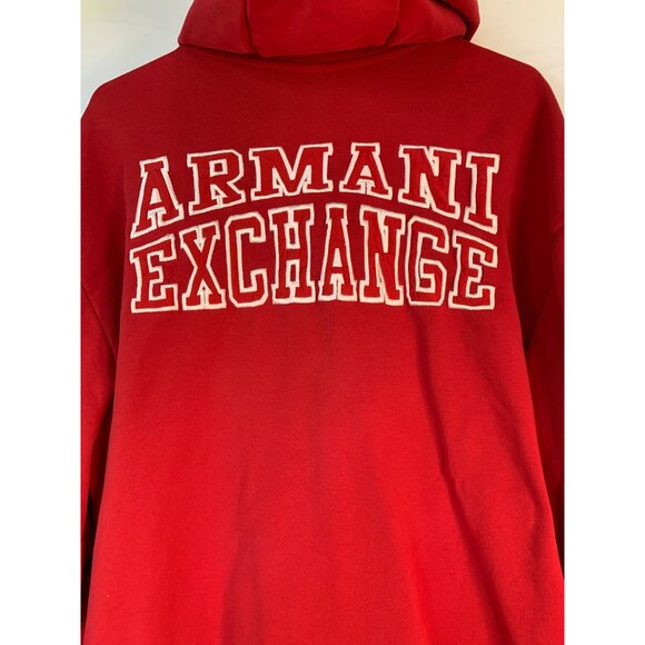 Armani Exchange Mens Red Full Zip Hoodie Sweatshirt XXL RX10638 Spelled Out - Picture 8 of 11